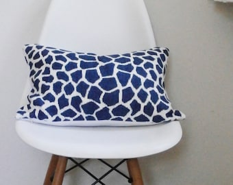 Giraffe in Blue,  13X19 inches, lumbar, Studio Tullia, ready to ship