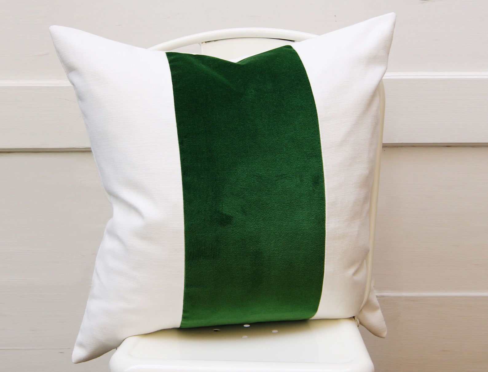 Emerald Green Velvet Pillow Cover color block designer Etsy