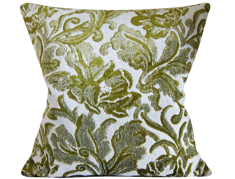 Green Floral Velvet Pillow Cover 20X20 Inches Vintage Etsy UK
