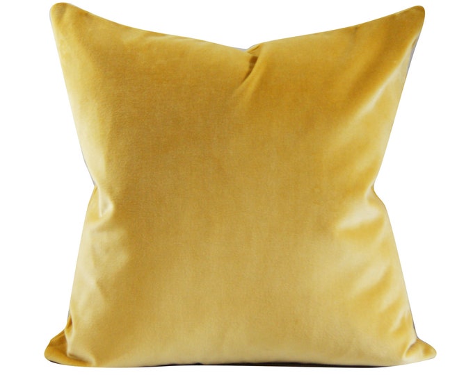 Yellow Velvet Pillow Cover 20x20 Inches Designer Quality Etsy