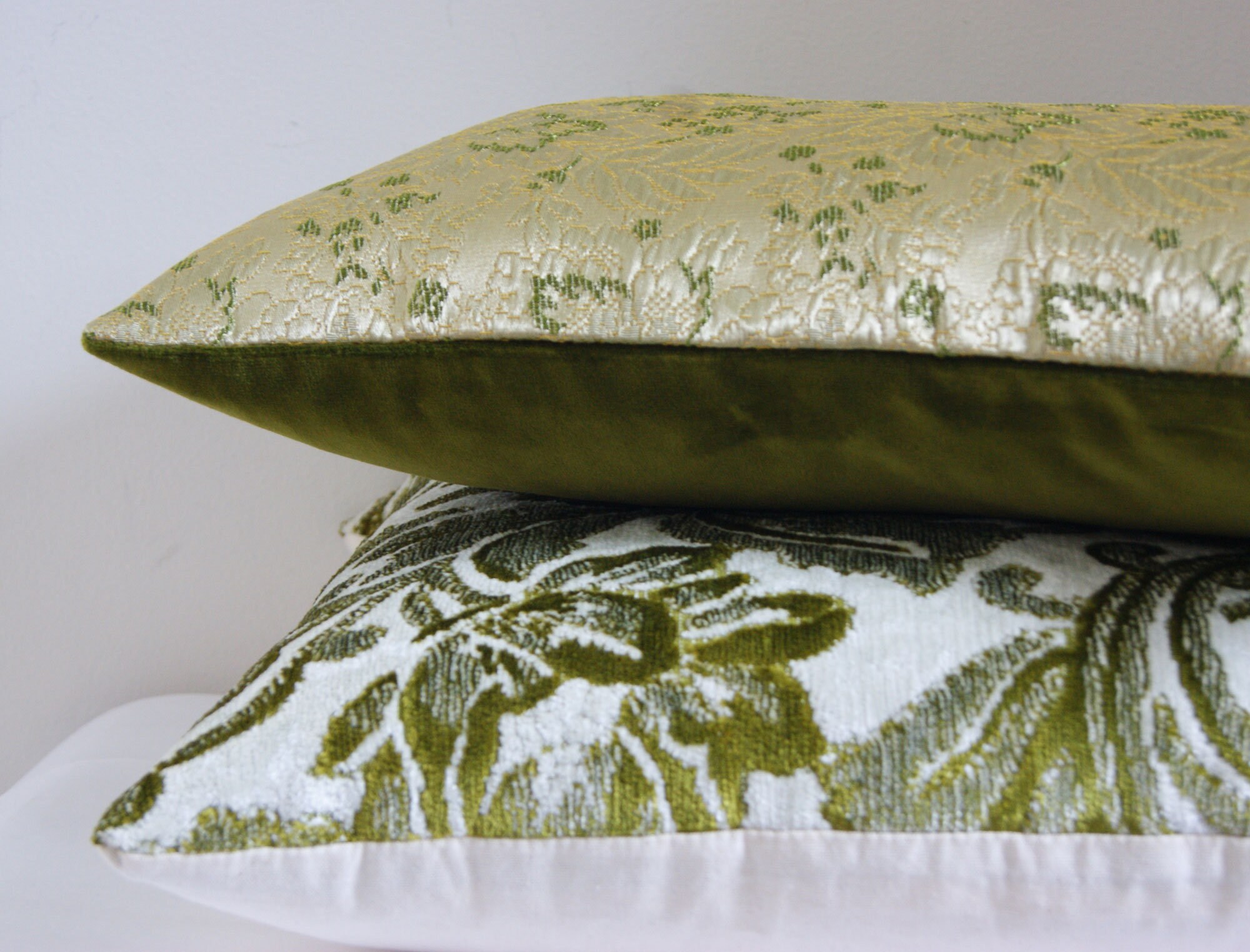 Gold and Green Brocade Pillow Cover decorative pillow cover Etsy