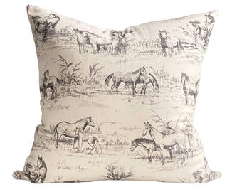 Funda de almohada con dibujo de caballo, decoración ecuestre, 20x20 pulgadas
