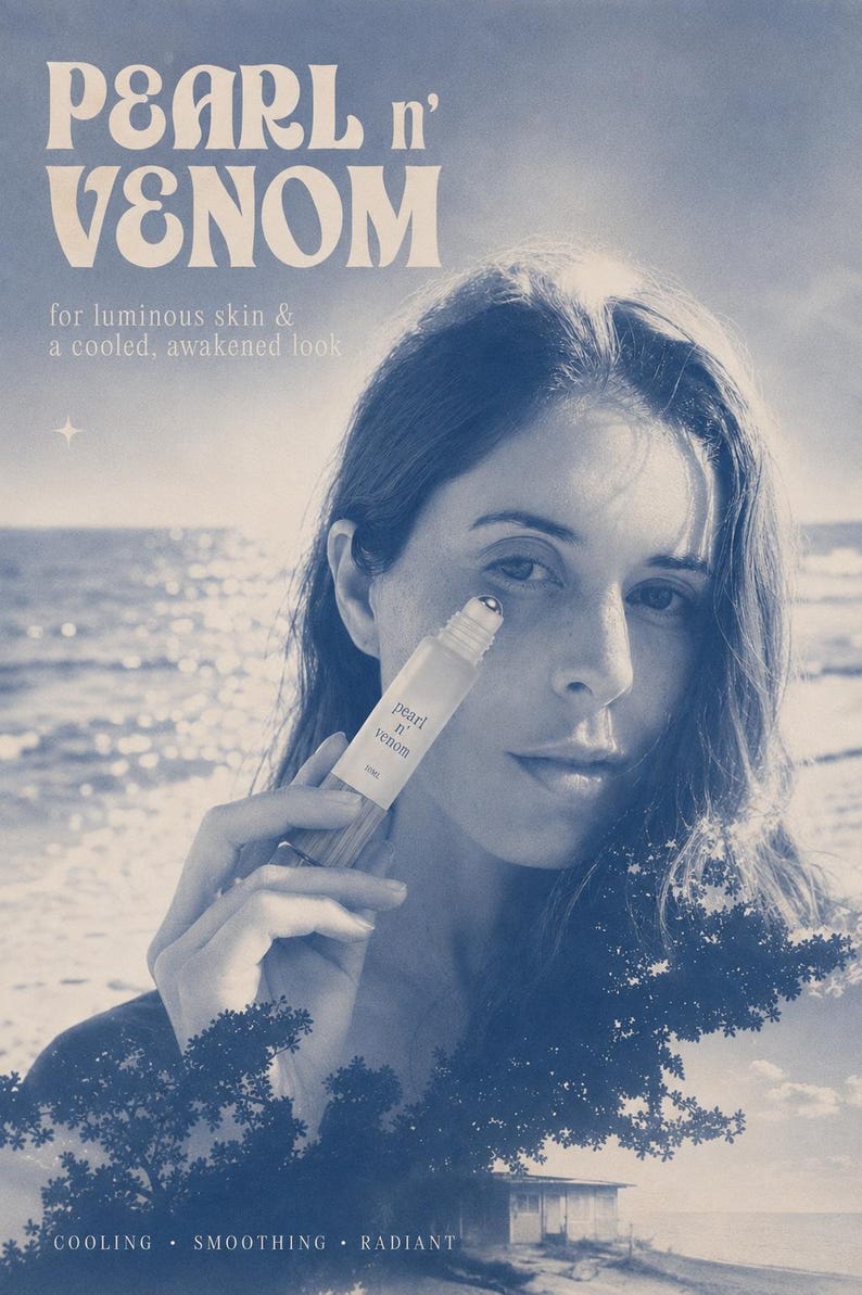 Pearl n' Venom Hydro Roller | Bee Venom and Freshwater Pearl Firm Under Eyes Serum with Aloe Vera, Rose Cucumber Clean Organic Skincare afbeelding 1