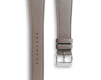 Taupe Epsom French Calf Handmade Leather Watch Strap Non Stitch