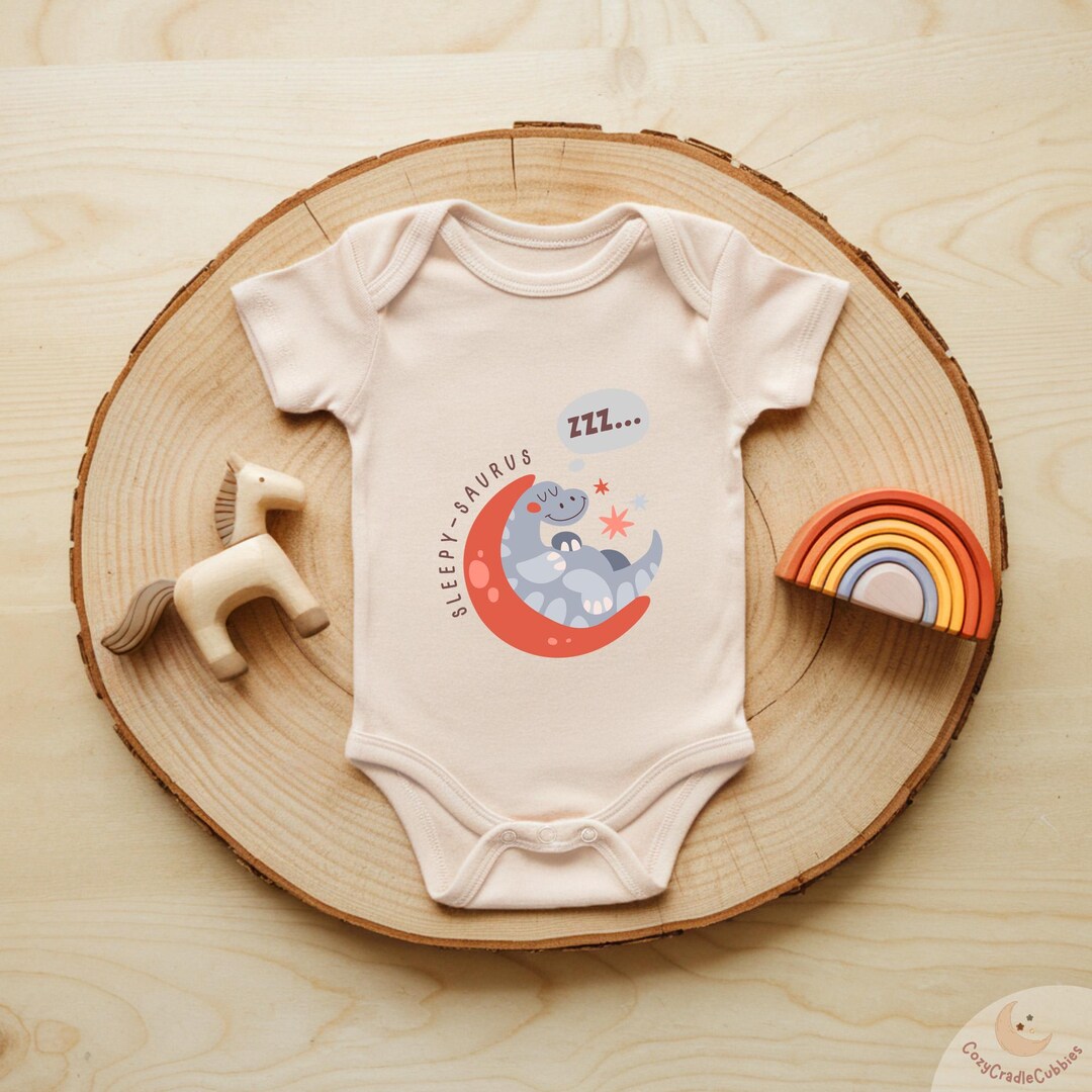 Sleepy Saurus Baby Onesie® Brand Cute Dinosaur Bodysuit, Cozy Newborn ...