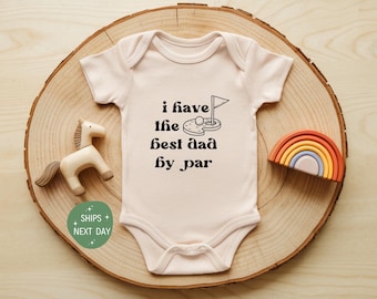 I Have The Best Dad Natural Baby Bodysuit, Baby Shower Gift, Golf Club Baby Onesie®, Cute Daddy's Golfing Buddy Onesie®, Future Golfer Baby