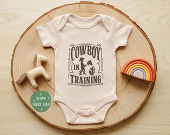 Cowboy in Training Baby Onesie®, Vintage Western Baby Outfit, Funny Cowboy Bodysuit, Country Baby Clothes, New Baby Gift, Farm Onesie®