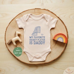 My Favorite Hockey Player Is My Daddy Onesie®, Hockey Baby Bodysuit, Daddy’s Little Hockey Buddy Outfit, Cute Baby Shower Gift, Baby Clothes