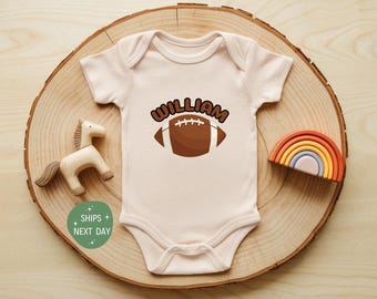 Custom Football Baby Onesie® - Personalized Name Baby Bodysuit - Cute Fall Football Bodysuit - Sports Themed Baby Onesie® - Baby Shower Gift