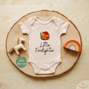 Little Firefighter Bodysuit, Daddy Firefighter Onesie®, Funny Fireman  Onesie®, Cute Natural Baby Gift, Newborn Baby Bodysuit