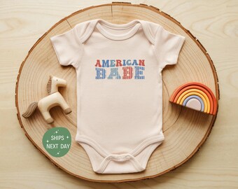 American Babe Baby Onesie®, Cute Patriotic Bodysuit, 4th Of July Outfit, Adorable Infant Clothes, Summer Baby Gift, USA Pride