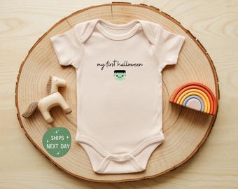 My First Halloween Baby Onesie®, Cute Halloween Bodysuit, Funny Baby Outfit, Adorable Baby Shower Gift, Natural Newborn Baby Clothes