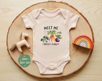 Farmer's Market Baby Onesie®, Cute Vegetable Baby Bodysuit, Locally Grown Baby Outfit, Farm Baby Gift, Natural Newborn Onesie®, Funny Onesie