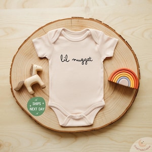 Lil Nugget Onesie®, Newborn Baby Bodysuit, Pregnancy Announcement, Baby Shower Gift, Baby Announcement, Vintage Baby Clothes, Funny Gift