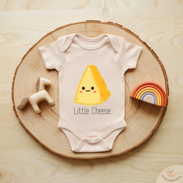 Little Cheese Baby Onesie® Brand Cute Food Illustration Bodysuit Playful Newborn Outfit Funny Baby Gift Natural Baby Clothes