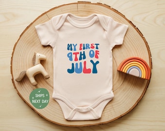 My First Fourth of July Baby Onesie®, Patriotic Baby Outfit, Cute 4th of July Bodysuit, Red White Blue Baby Clothes, Independence Day Onesie