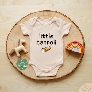 Little Cannoli Cute Baby Onesie®, Funny Italian Baby Onesie®, Hipster Baby Bodysuit, Cute Baby Gift, Food Dessert Italy Baby Onesie®