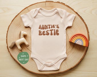 Auntie's Bestie Baby Onesie®, Cute Auntie Baby Onesie®, Baby Shower Gift, Family Baby Bodysuit, Funny Baby Onesie®, New Auntie Gift