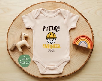 Future Engineer Baby Bodysuit, Custom Name Onesie®, New Dad Baby Gift, Personalized Baby Onesie®, Cute Natural Baby Outfit, Best Baby Gift