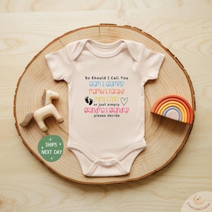 Should I Call You Grandma Baby Onesie®, Grandparents Reveal Bodysuit, Cute Pregnancy Announcement Onesie®, Newborn Baby Clothes