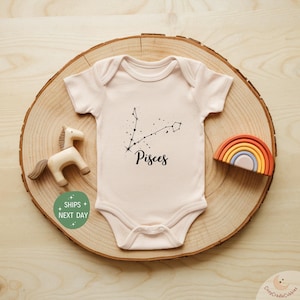 Little Pisces Baby Bodysuit, Zodiac Baby Onesie®, Astrology Baby Onesie®, Baby Shower Gift, Newborn Baby Cloths, Horoscope Baby Outfit