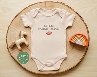 My First Football Season Baby Onesie®, Sports Baby Bodysuit, Cute Newborn Outfit, Game Day Baby Look, Baby Shower Gift, Natural Clothes