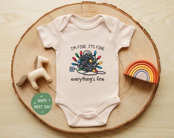 I’m Fine, It’s Fine Baby Onesie®, Funny Baby Bodysuit, Cute Baby Outfit, Hilarious Baby Shower Gift, Baby Clothes