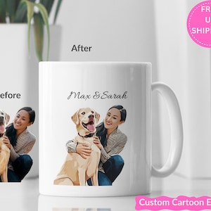 Custom Pet Owner Mug Personalised Dog and Owner Mug Pet Owner Portrait Mug Gift from the Dog Dog Mum Dog Dad Mug Personalised Dog Mug