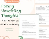 Facing Unsettling Thoughts: ERP Worksheet for Derealization, OCD, Intrusive Doubts | Printable Mental Health PDF