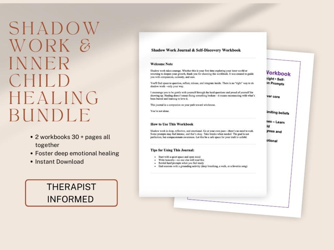 Shadow Work & Inner Child Healing Journal Bundle: Therapist-informed ...