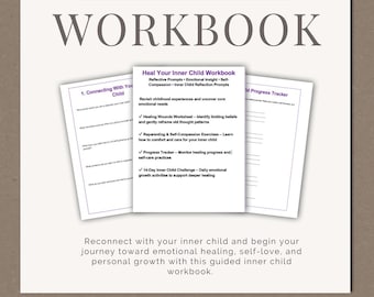Inner Child Journal & Healing Workbook | Reparenting, Self-Compassion and Emotional Healing Printable PDF | Therapist-Informed