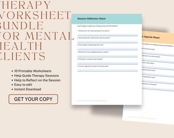 Therapy Client Worksheets: Emotional Regulation & Coping Skills (PDF Downloadable Bundle)