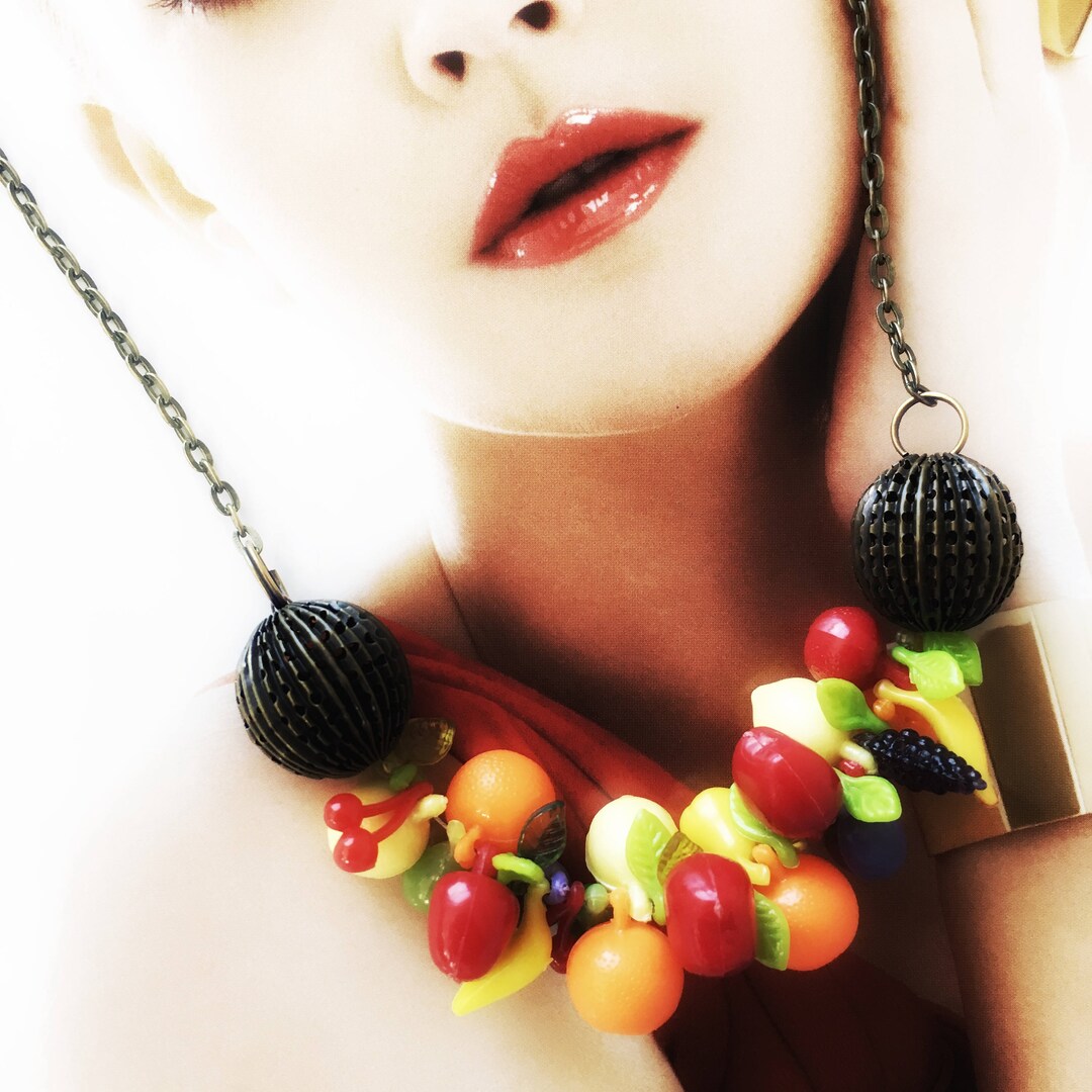 Assorted Fruit Charm Necklace 014 Etsy.de
