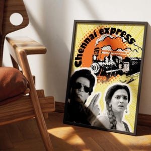 Bollywood Pop Art, Shah Rukh Khan & Deepika Padukone Pop Art Druck, Pop Art Film Paar Druckbar, Indisches Filmpaar Poster, DIGITALER DOWNLOAD