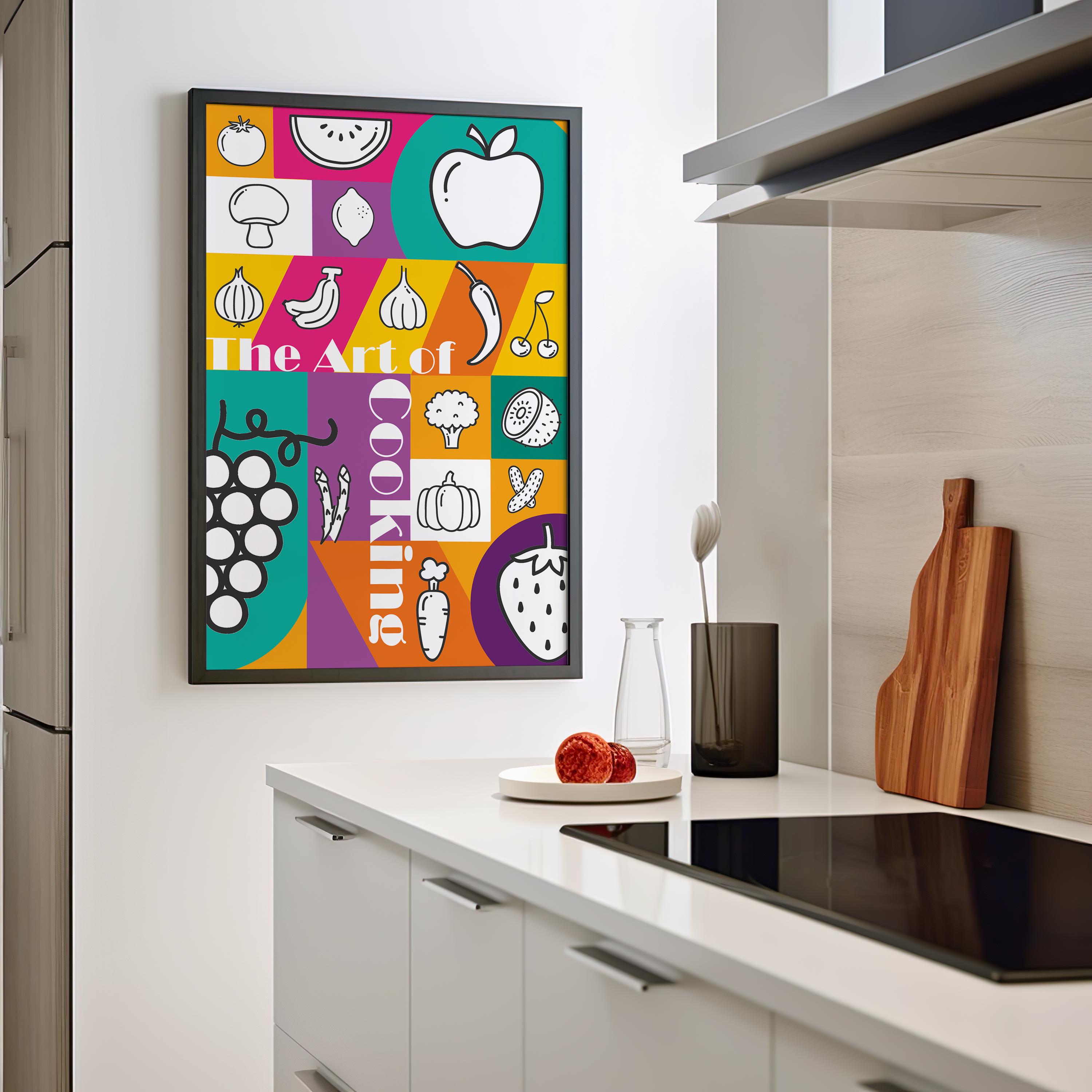 Kitchen Wall Art, Food Prints, Vegetable & Fruit Poster, Vintage ...
