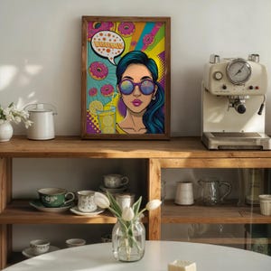 Retro Pop Art Girl Print: Comic Style Kitchen Decor (Digital Download)