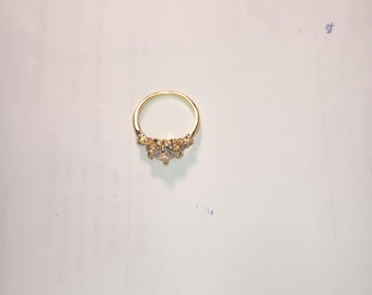 Yellow Gold Ring with type Diamon Zirconia Stone