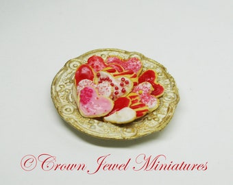 1:12 Jeweled Series - Iced Heart Shaped Sugar Cookies by IGMA Artisan Robin Brady-Boxwell