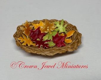 1:12 ONE Plate of Iced Autumn Leaf Cookies by IGMA Artisan Robin Brady-Boxwell - Crown Jewel Miniatures