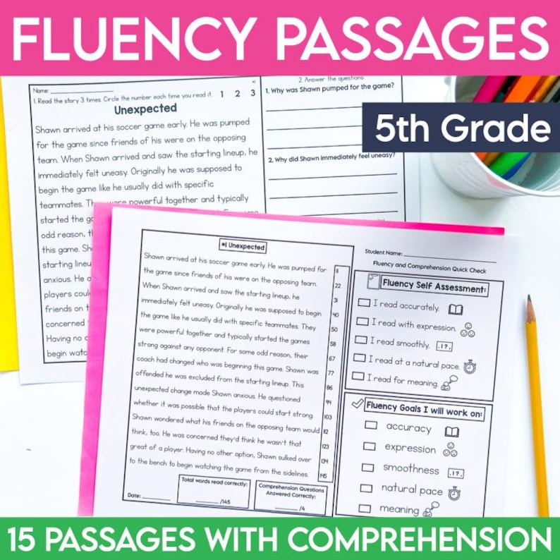 5th Grade Reading Fluency Passages With Comprehension Questions ...