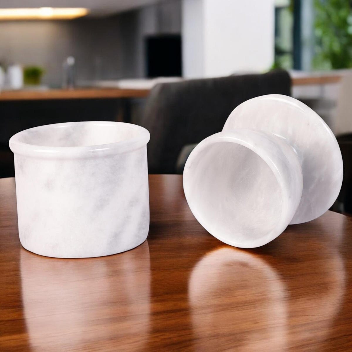 Marble Butter Keeper with Lid | French Butter Crock | Stone Butter Dish for Kitchen Counter