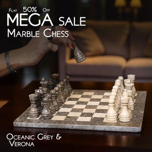 Marble Chess Board Set Handmade Modern Antique Chess Pieces Large Classic Stone Chess Decor Unique Chess Set Housewarming