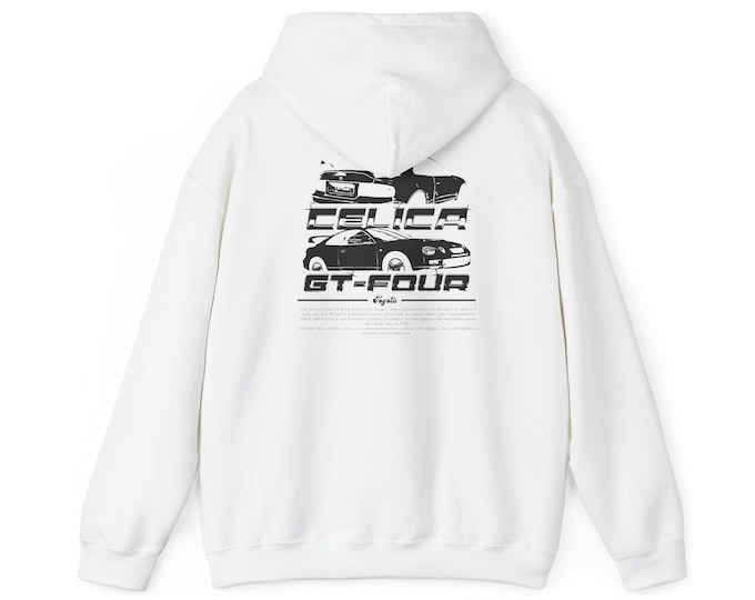 Celica 6th Gen GT-Four Hoodie, Toyota JDM Car Enthusiast Gift, Custom Car Lover Apparel, Rally Race Fan Merch, Turbo AWD Car Sweatshirt
