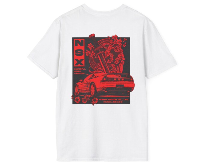 Honda NSX Tshirt Unisex Softstyle Tee, Car Enthusiast Gift, Racing Apparel, JDM Shirt, Automotive Clothing