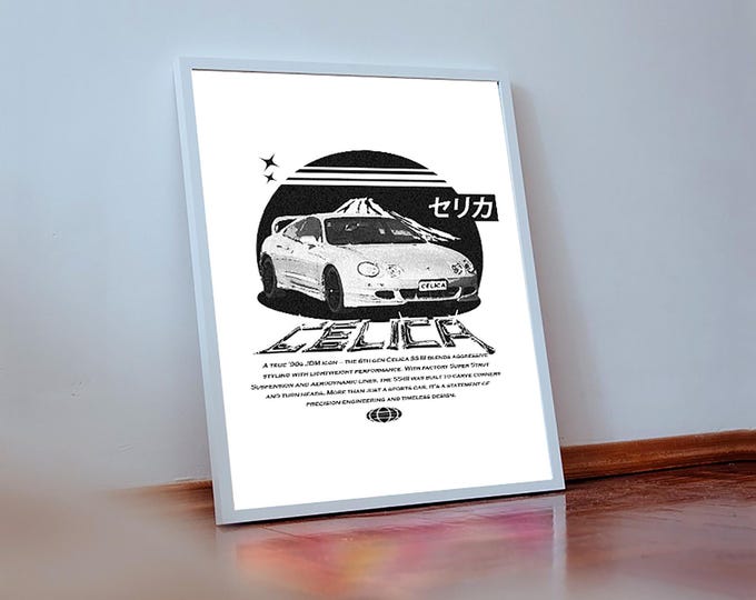 Satin Poster, Celica 6th Gen SS3 Wall Art Print, Premium Satin Poster, Celica 6th Gen Artwork, JDM Car Poster, Garage Decor, Car Enthusiast