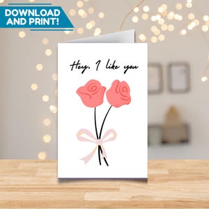 Eu gosto de você Cartão Rosa Cartão de amor melhor presente para aniversário casamento presente de mês para ela presente para esposa para ele namorado