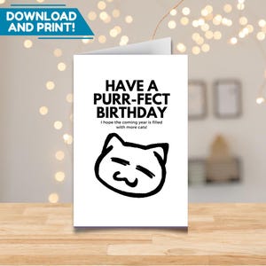 Birthday Greeting Card Cat Gift For Girlfriend Boyfriend Anniversary Wedding Gift Wife Husband gift proposal him her gift best gift idea for