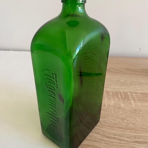 Vintage German Green Glass Wisky Bottle