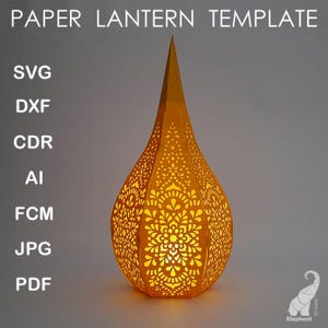 Marokkaanse lantaarn gesneden bestanden, 3D-papieren lantaarn svg-bestand, cardstock lamp sjabloon, lantaarn met mandala patroon, ingewikkeld gesneden Cricut-project
