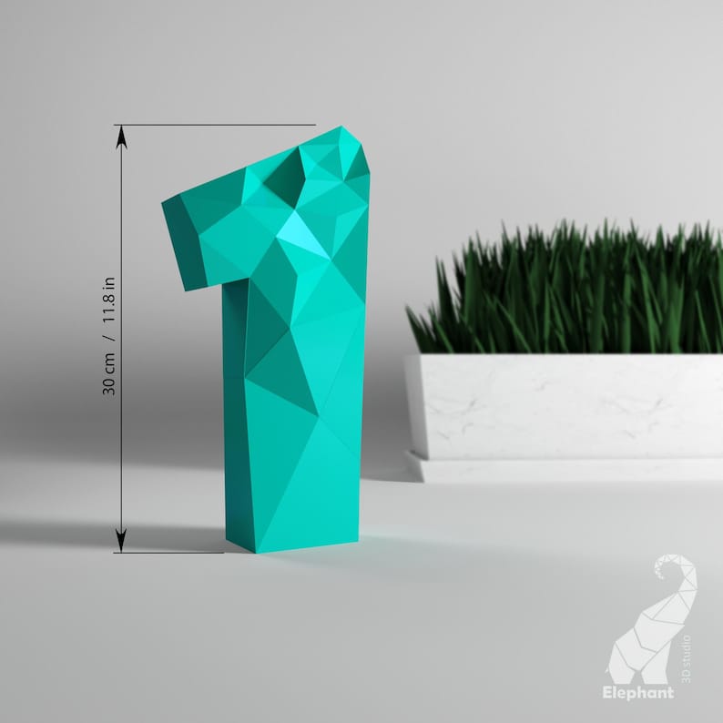 Papercraft Numbers 3D Papercraft Numbers Template, Low Poly Number Template, 3d Paper ...